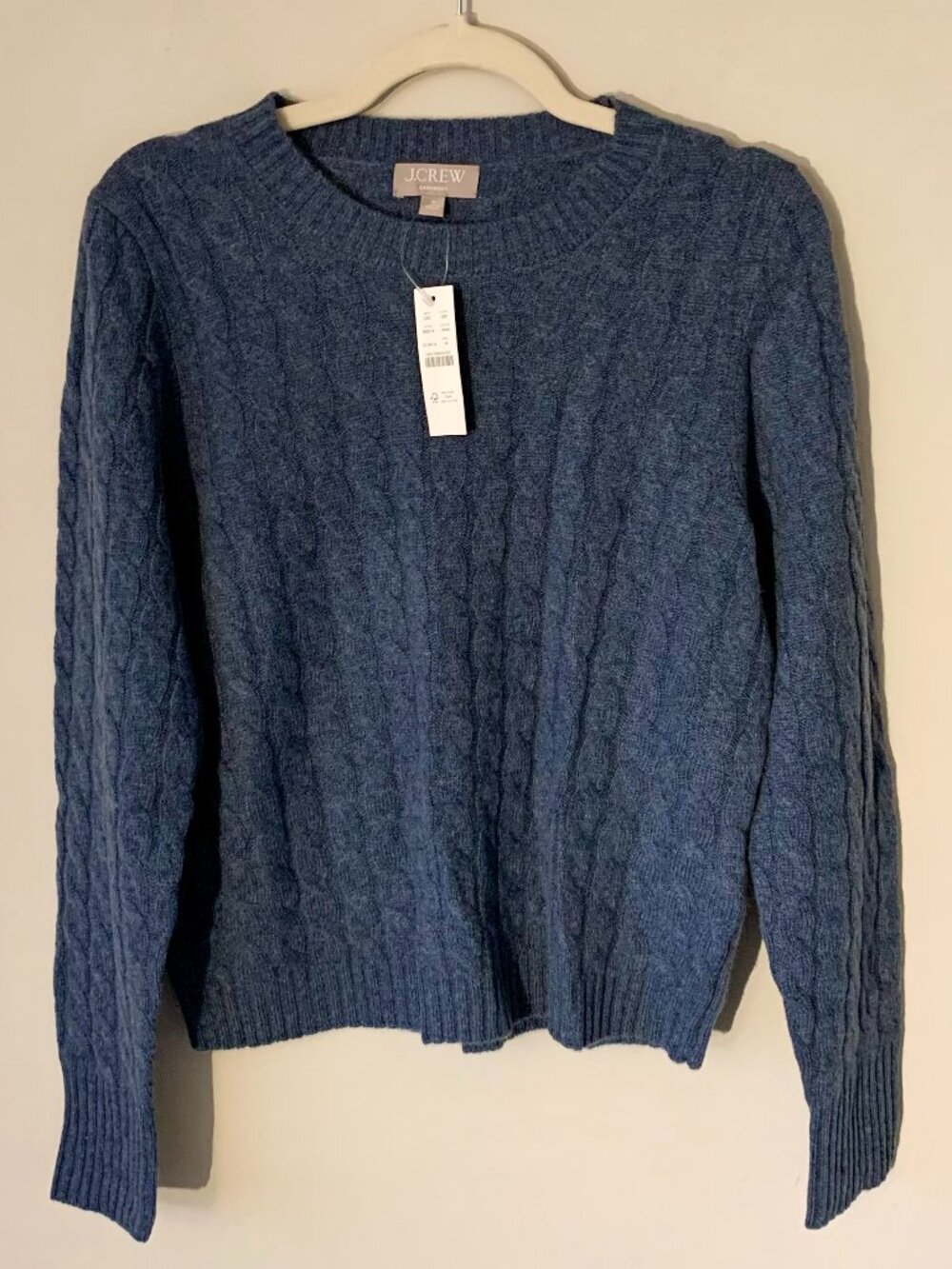 NWT - JCrew Cashmere cable-knit crewneck sweater